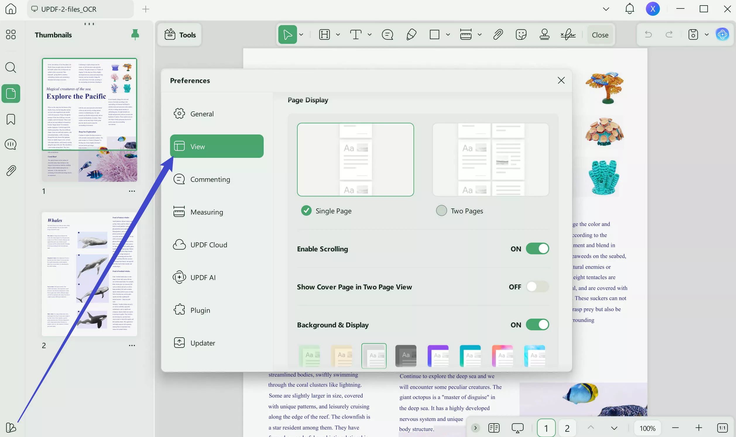 edit pdf layout page view default
