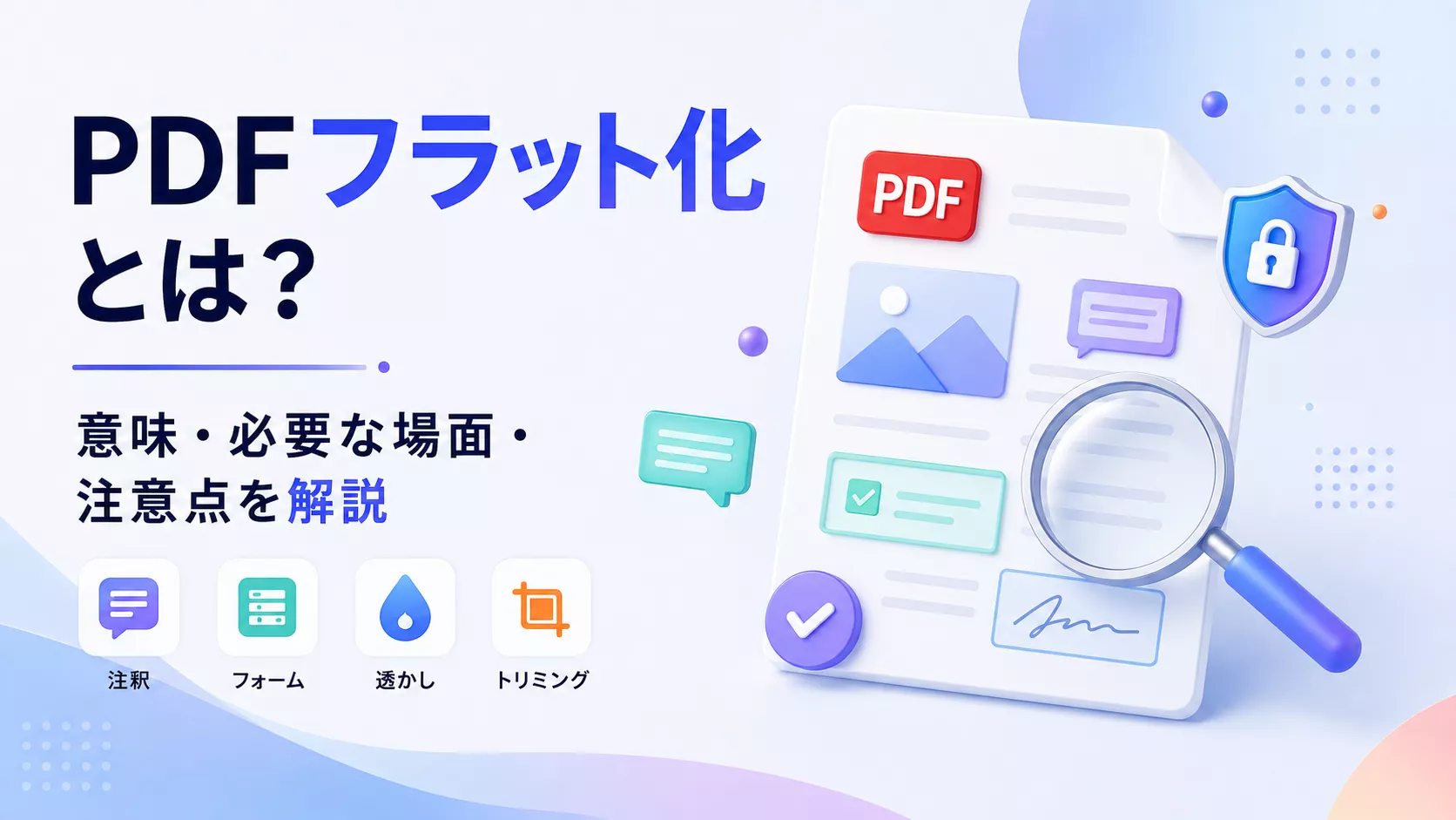 PDFフラット化とは？意味・必要な場面・注意点を解説