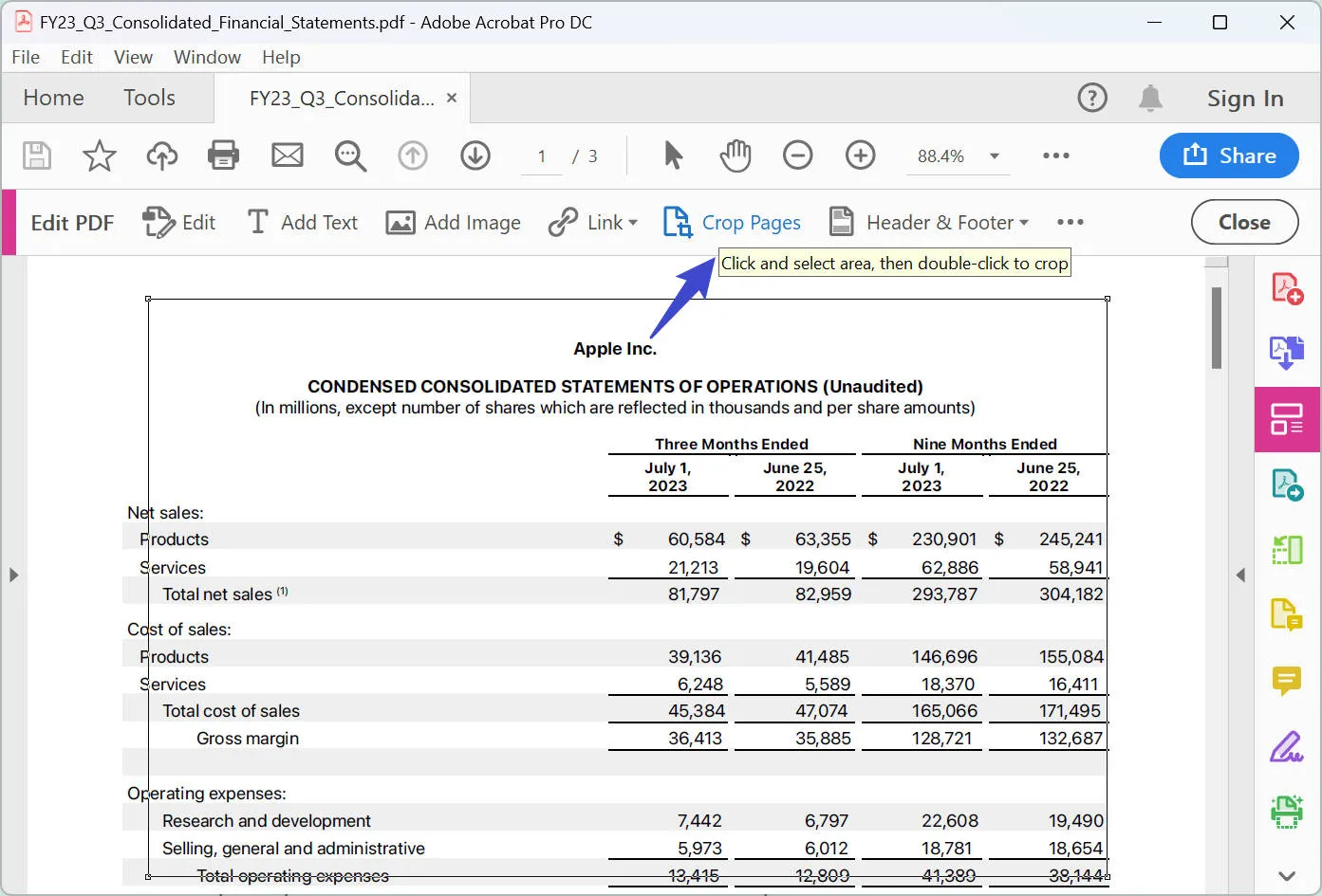 Leerraum aus PDF entfernen adobe