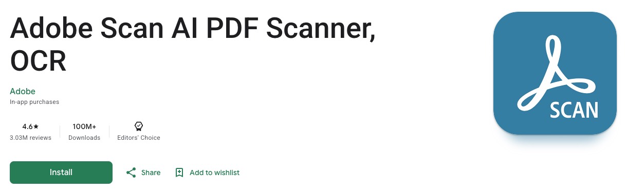 adobe scan google play