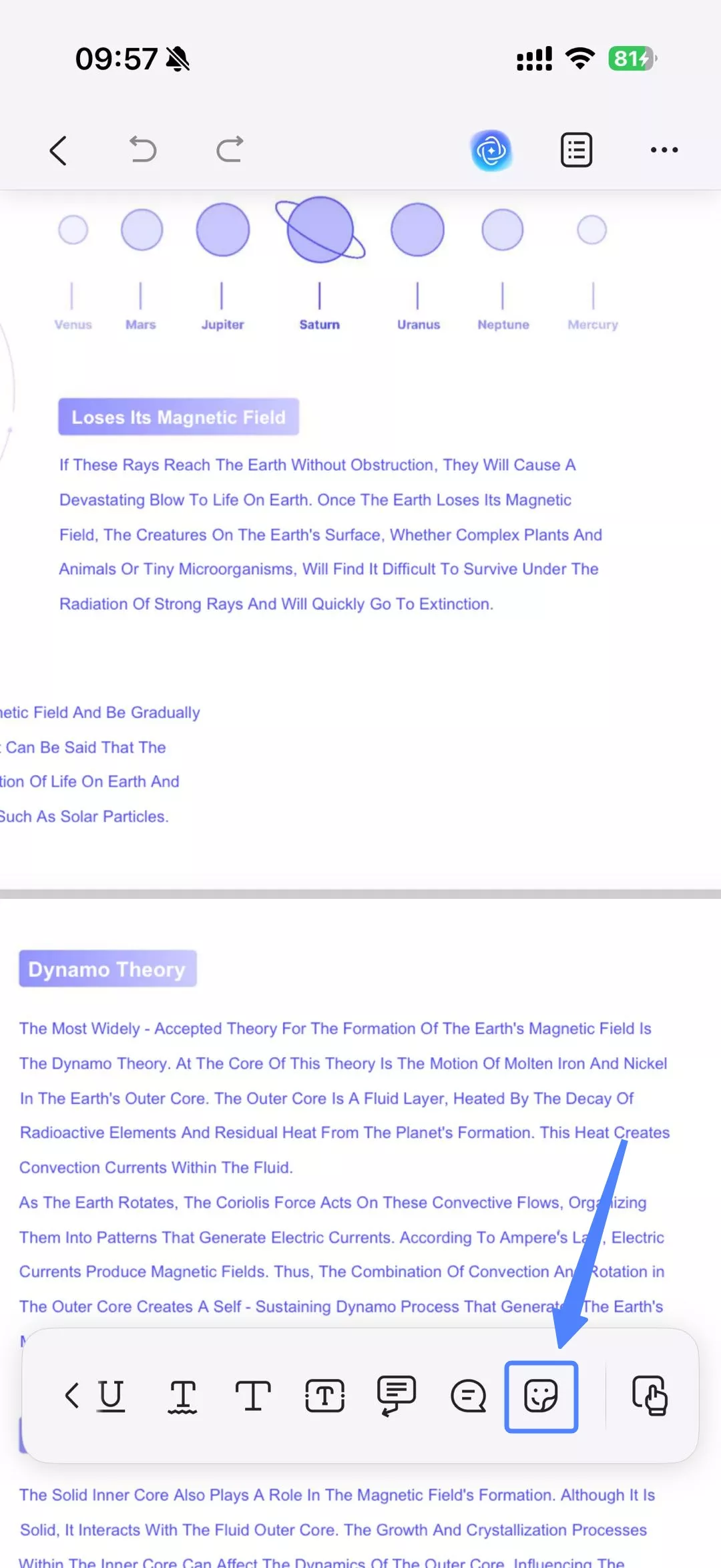 스티커를 클릭하기