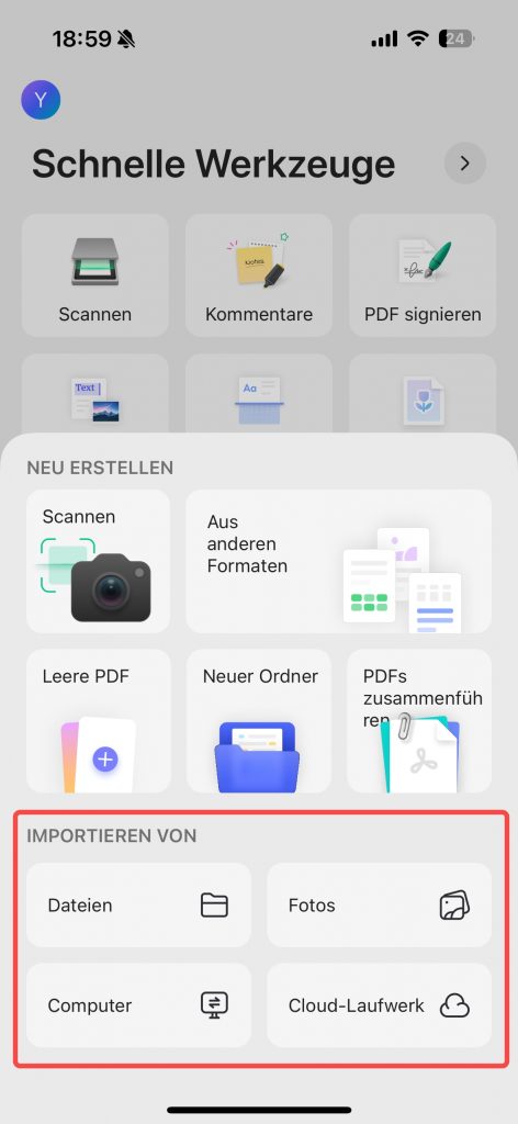 Datei importieren