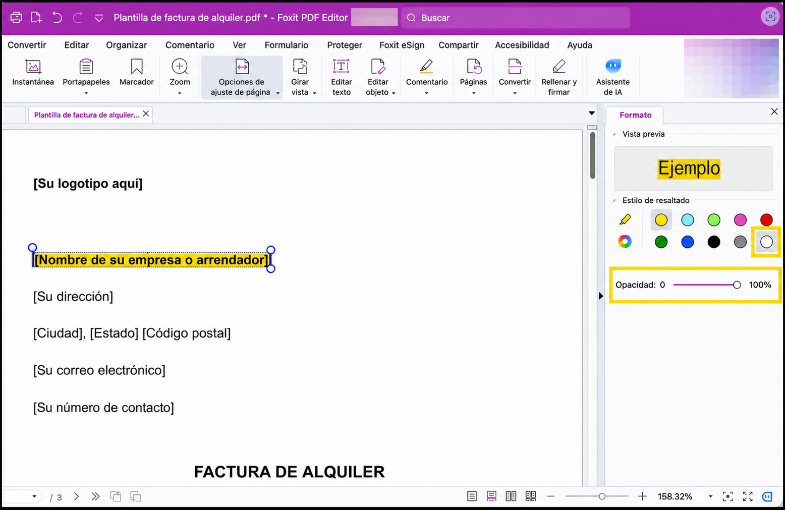 anotar pdf interfaz de foxit