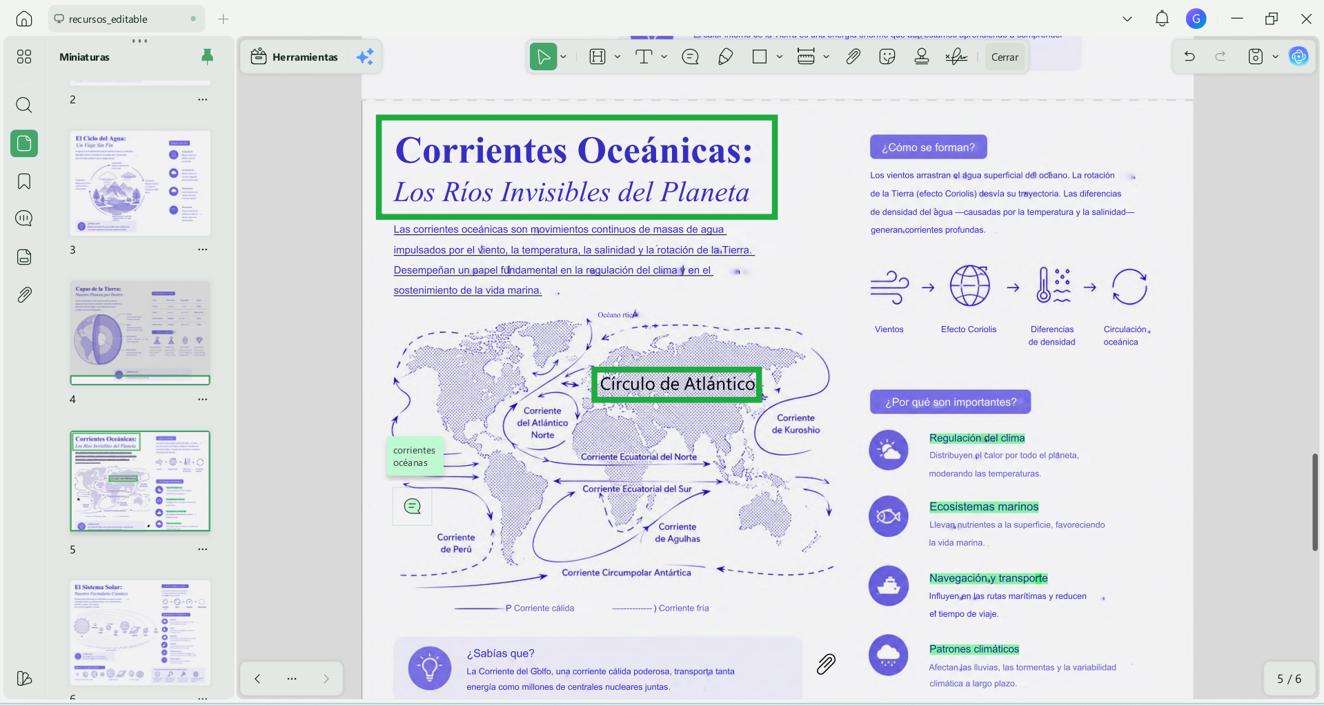 interfaz de updf para anotar pdf con las funciones de resaltar subrayar tachar etc.