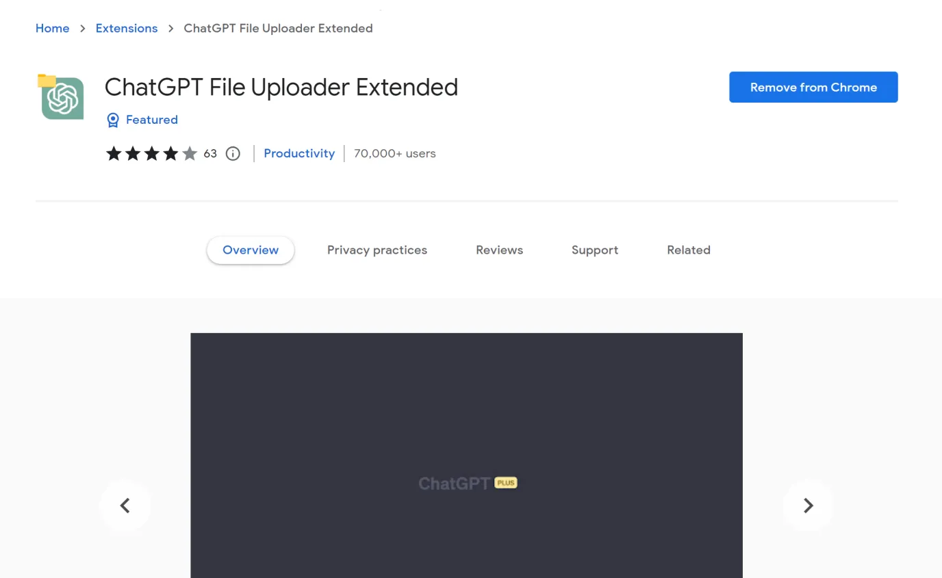 ChatGPT File Uploader Extended