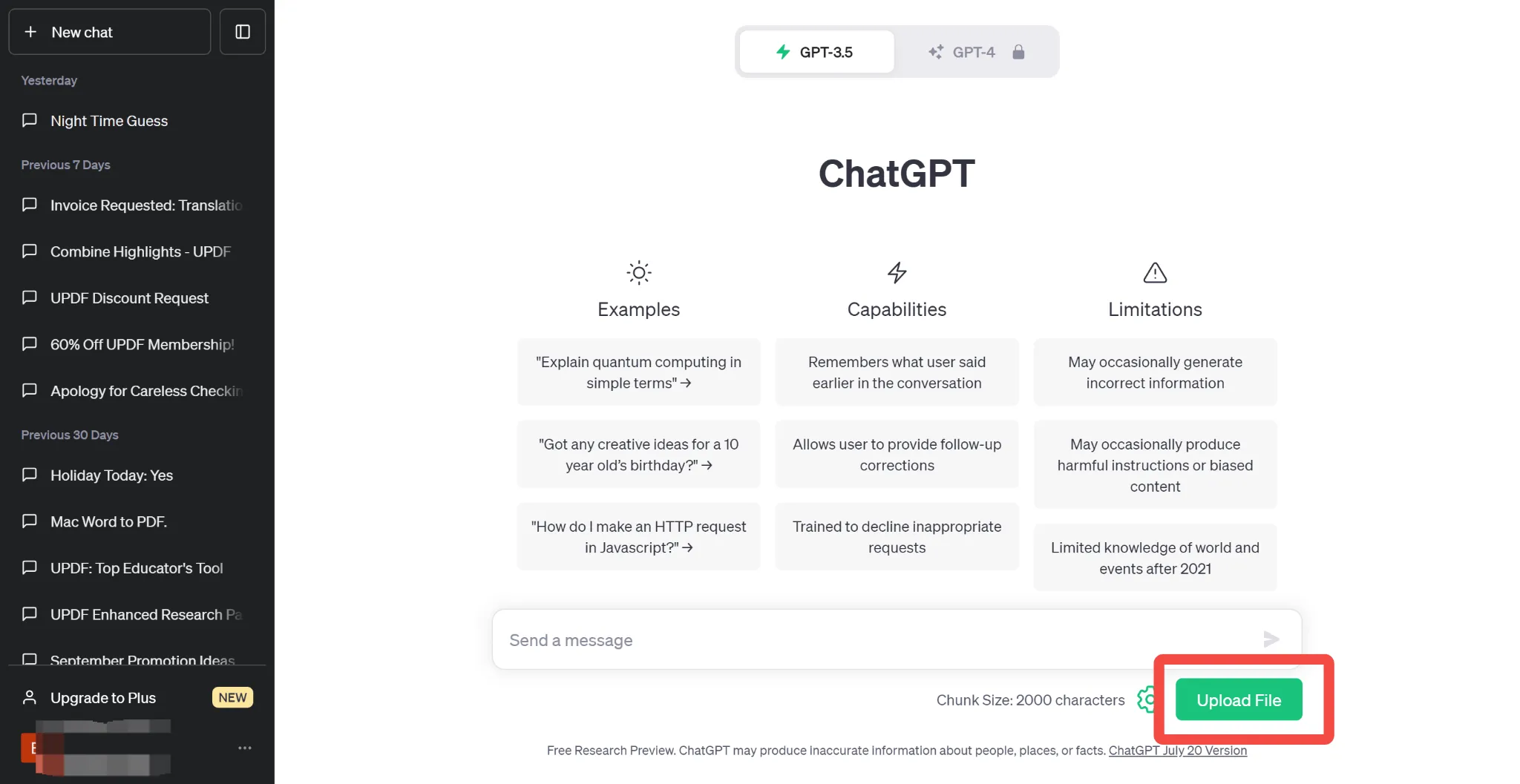 Puis-je télécharger des documents dans ChatGPT