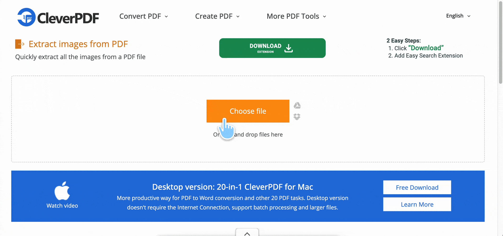 cleverpdf extract images from pdf steps