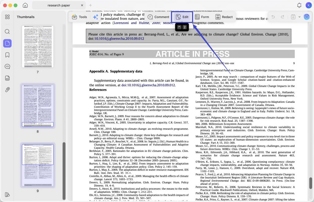 click edit on the top to enter edit mode