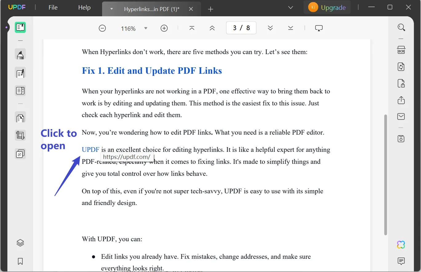 word to pdf hyperlinks not working click