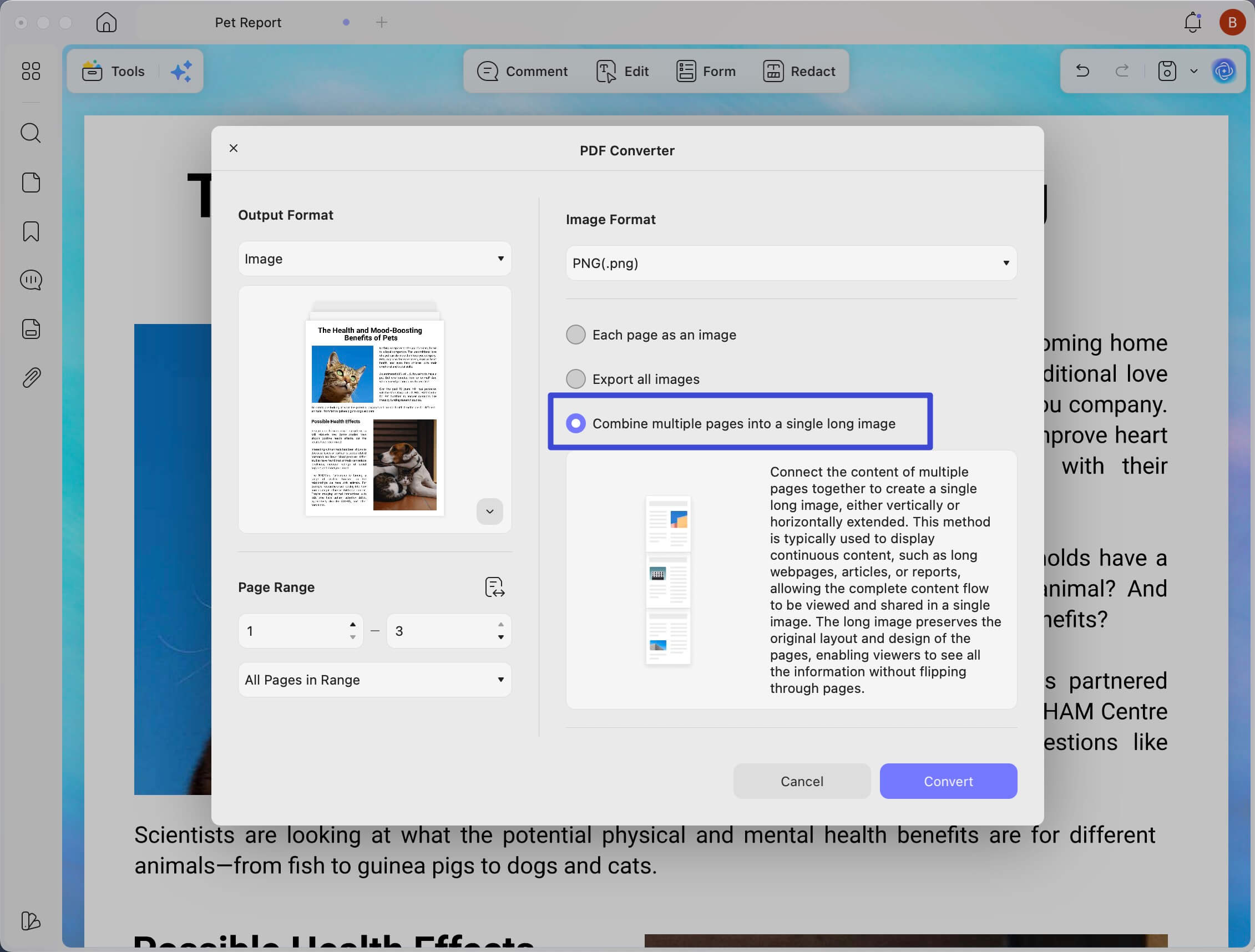 Extracting Whole PDF Pages to High-Resolution Images