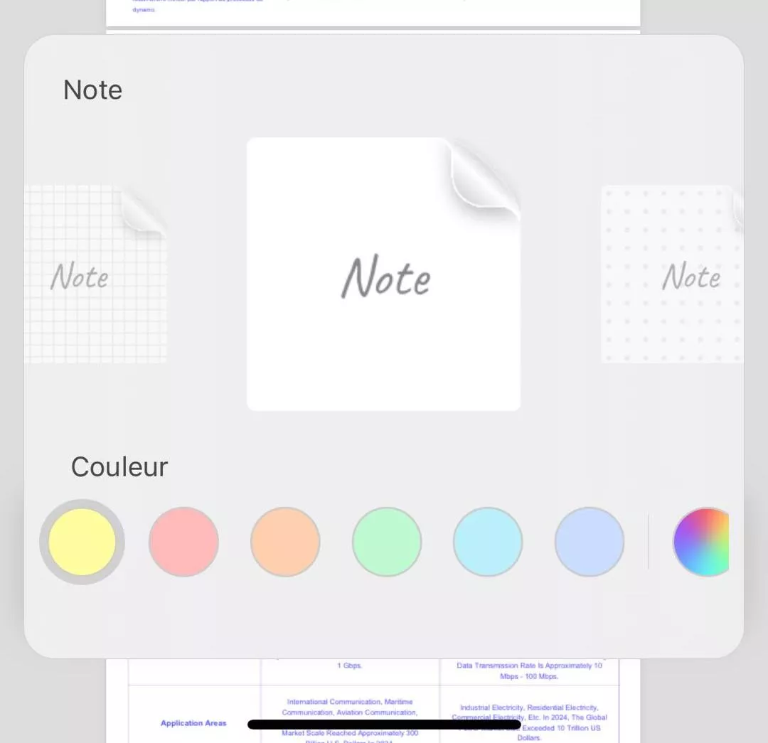 cliquez sur les notes