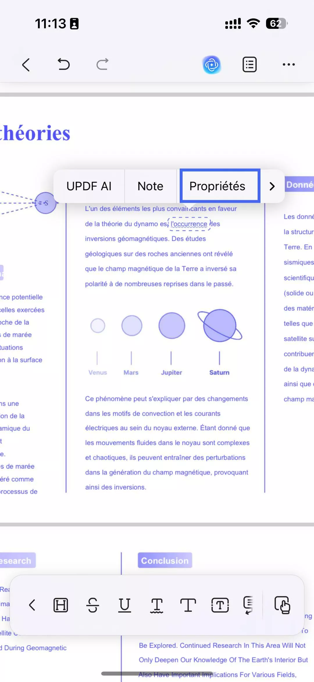 Édition de texte et d'images dans updf