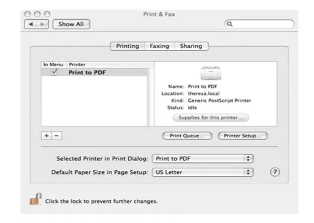 Impressora em PDF para Mac