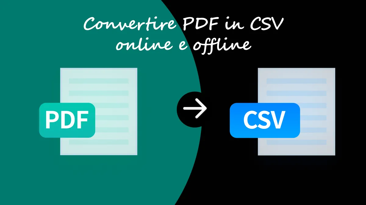 Convertire PDF in CSV online e offline