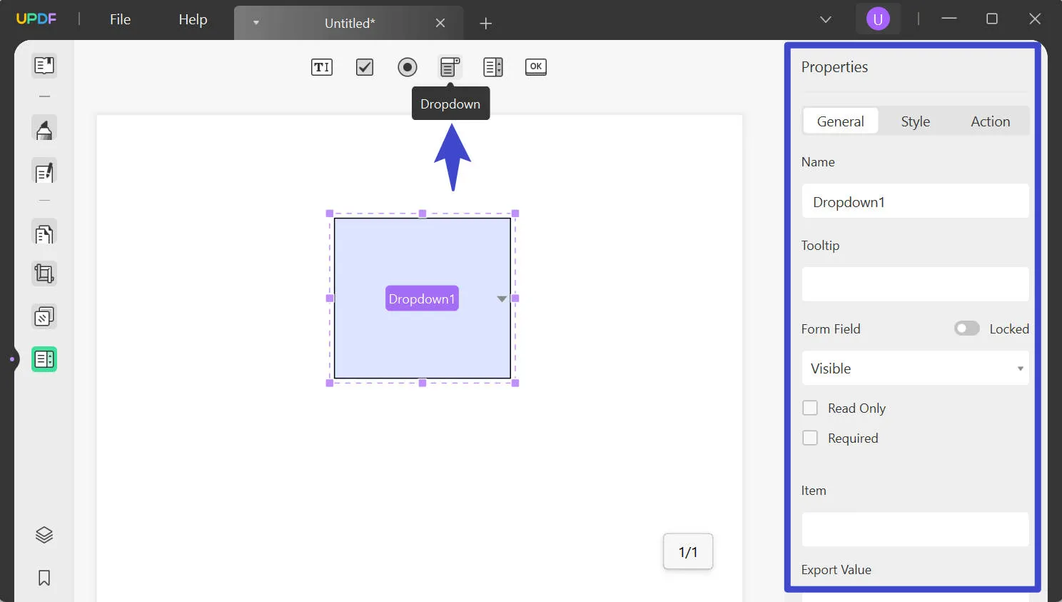 edit form dropdown