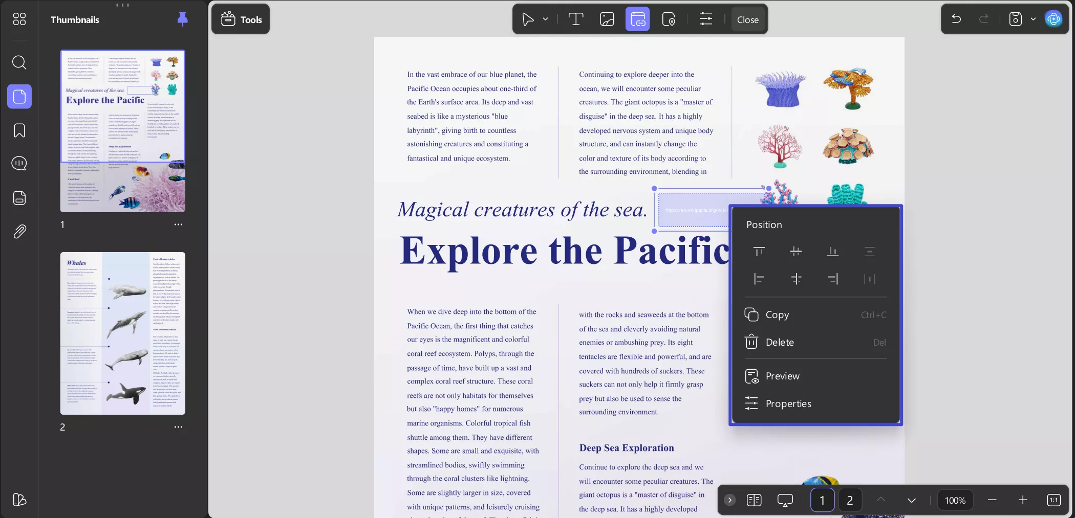 edit the link at updf