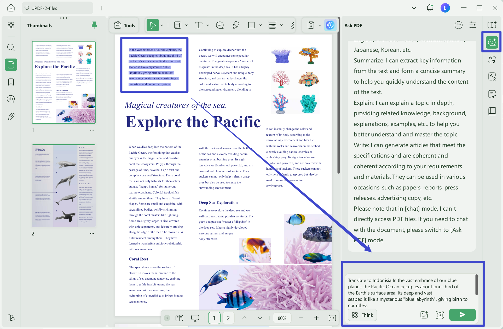 insert prompt to translate pdf from english to indonesian updf