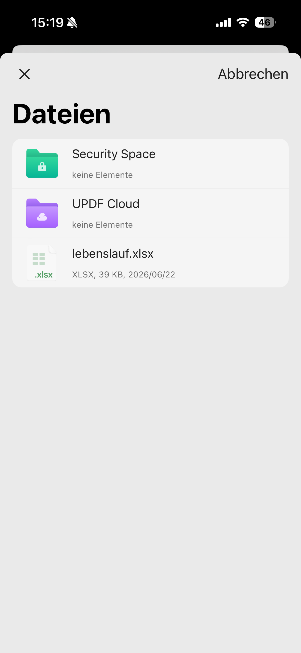 Excel in PDF umwandeln auf iPhone