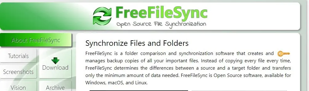 file sync software for windows freefilesync