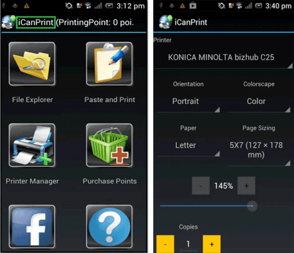 iCanPrint stampare PDF su Android