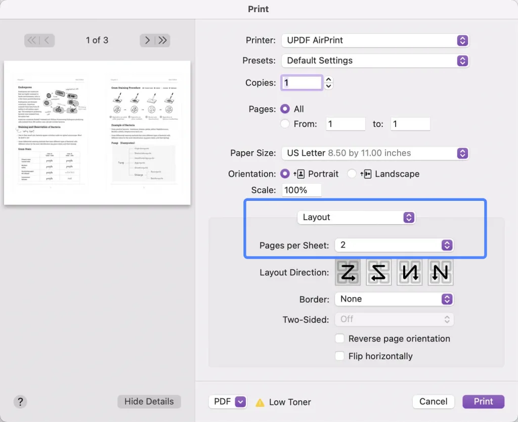 imprimer pdf avec updf