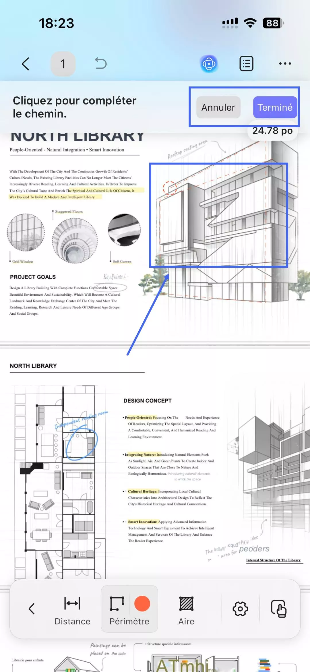 cliquez pour terminer le chemin