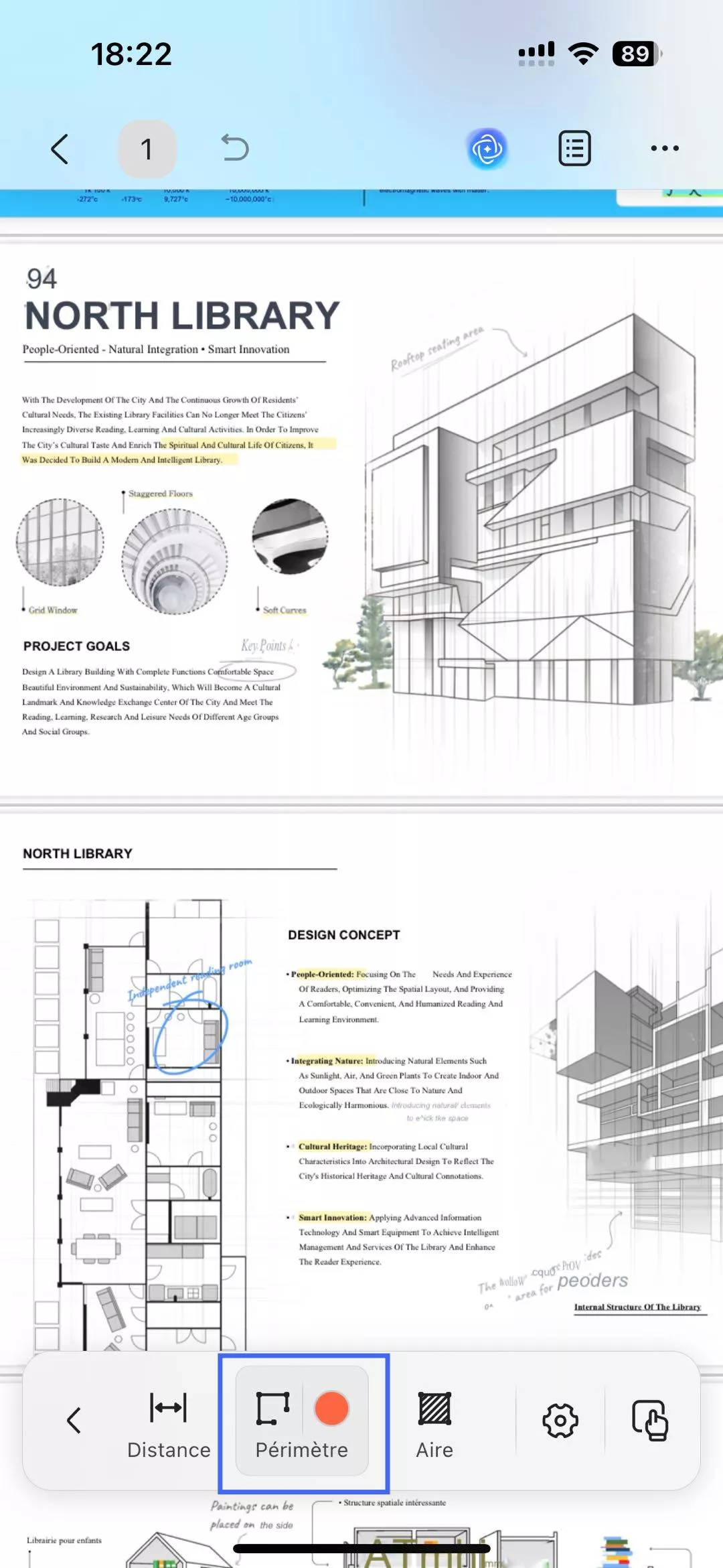 Personnaliser l'outil de périmètre updf ios
