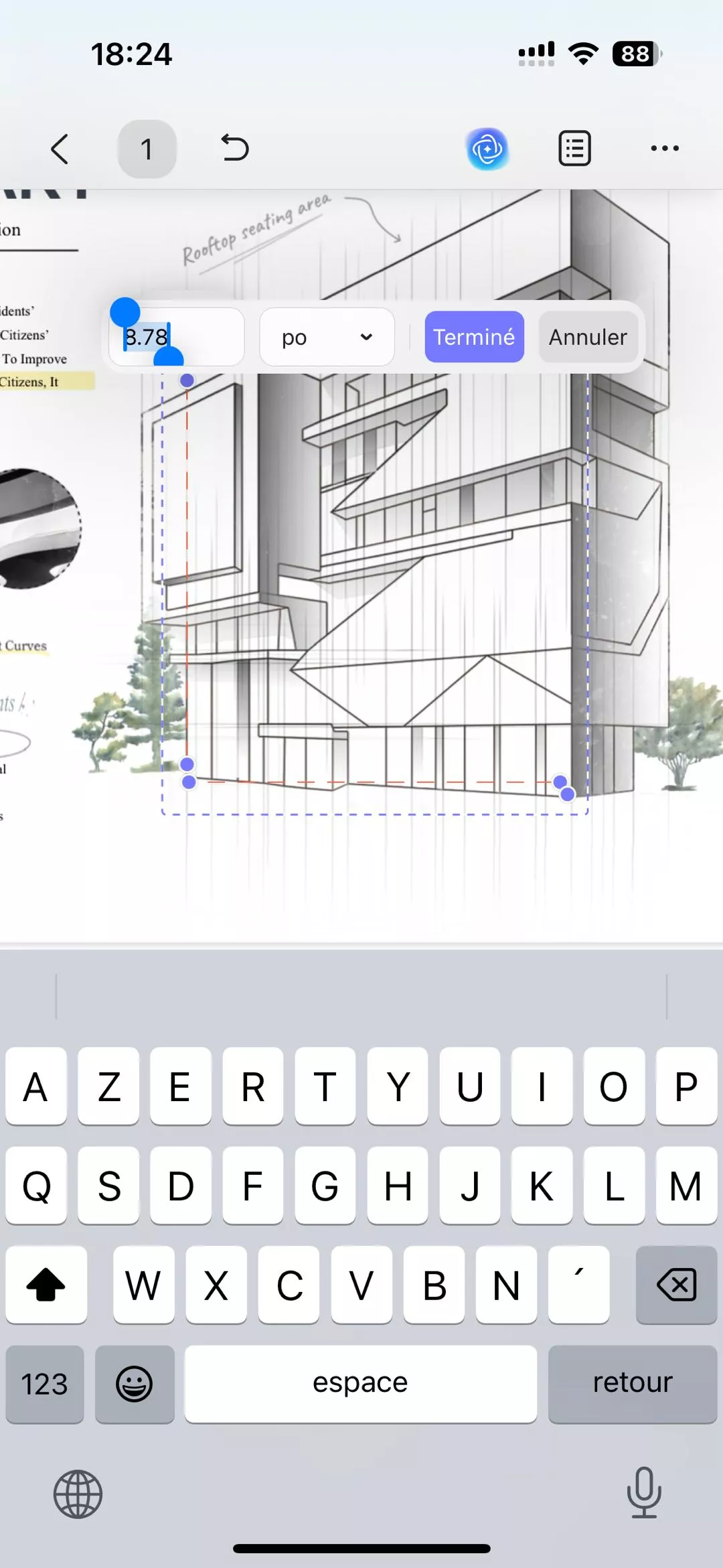 Sélectionnez « Calibrer » dans la barre flottante.