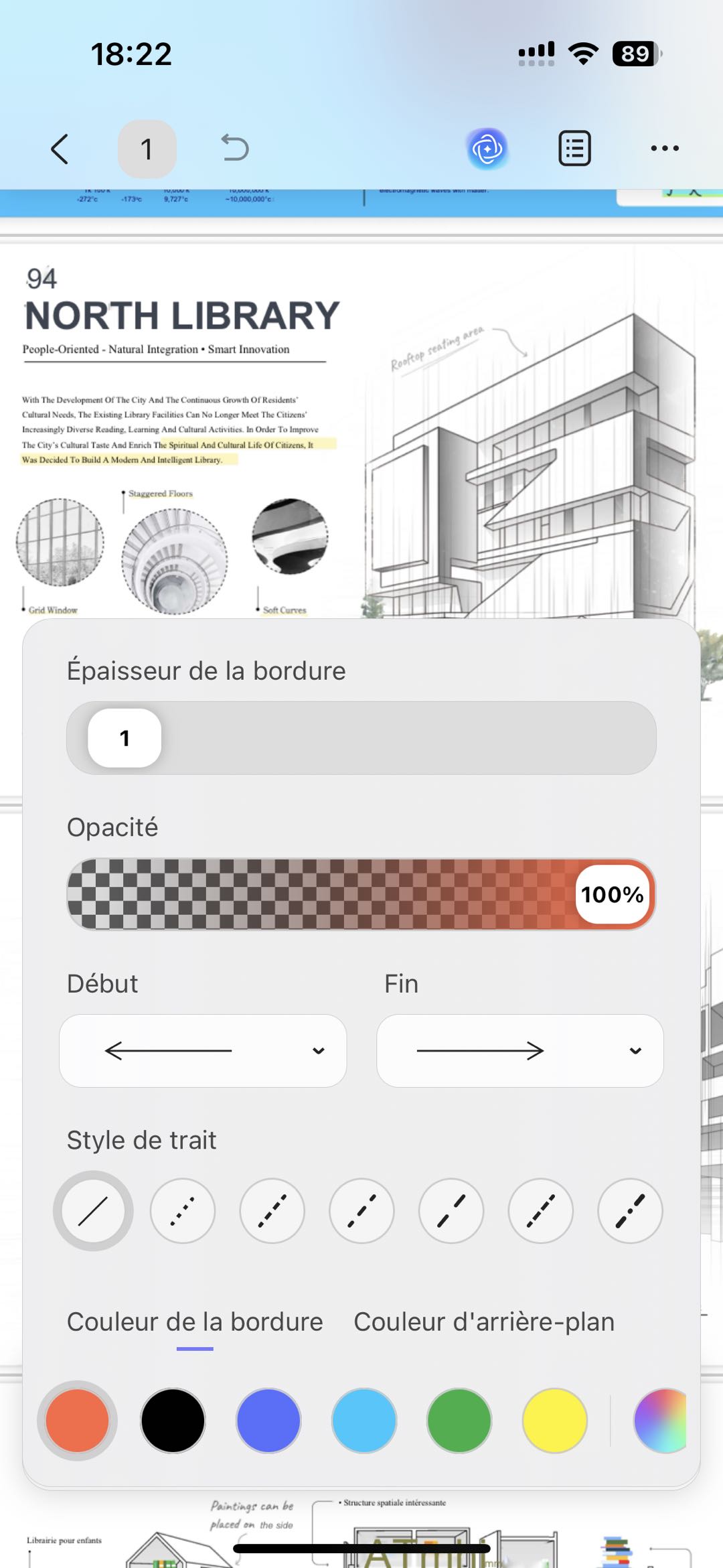 Personnaliser l'outil de périmètre updf ios