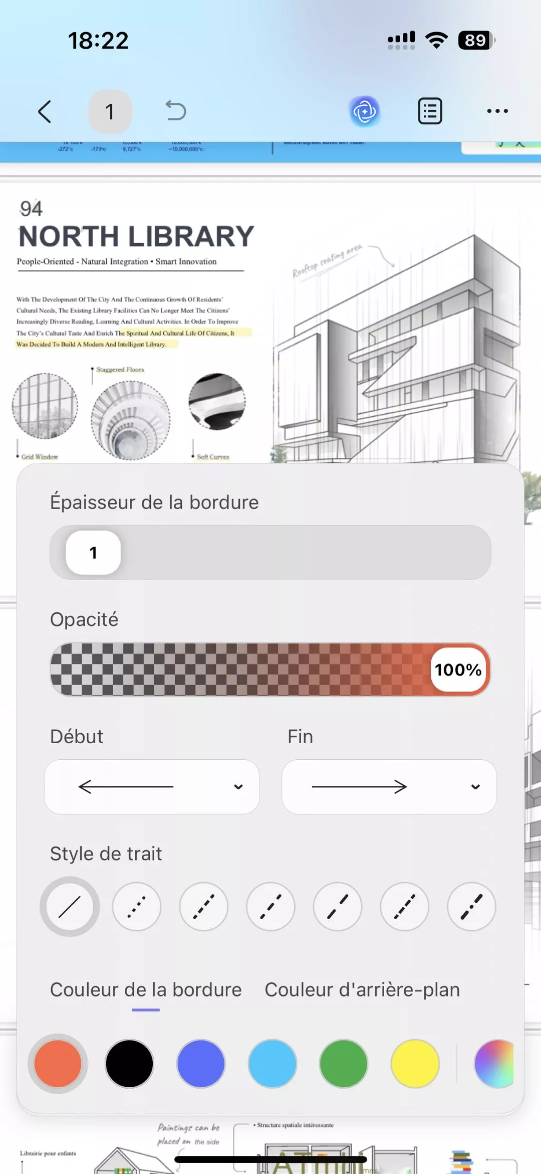Personnaliser l'outil de périmètre updf ios