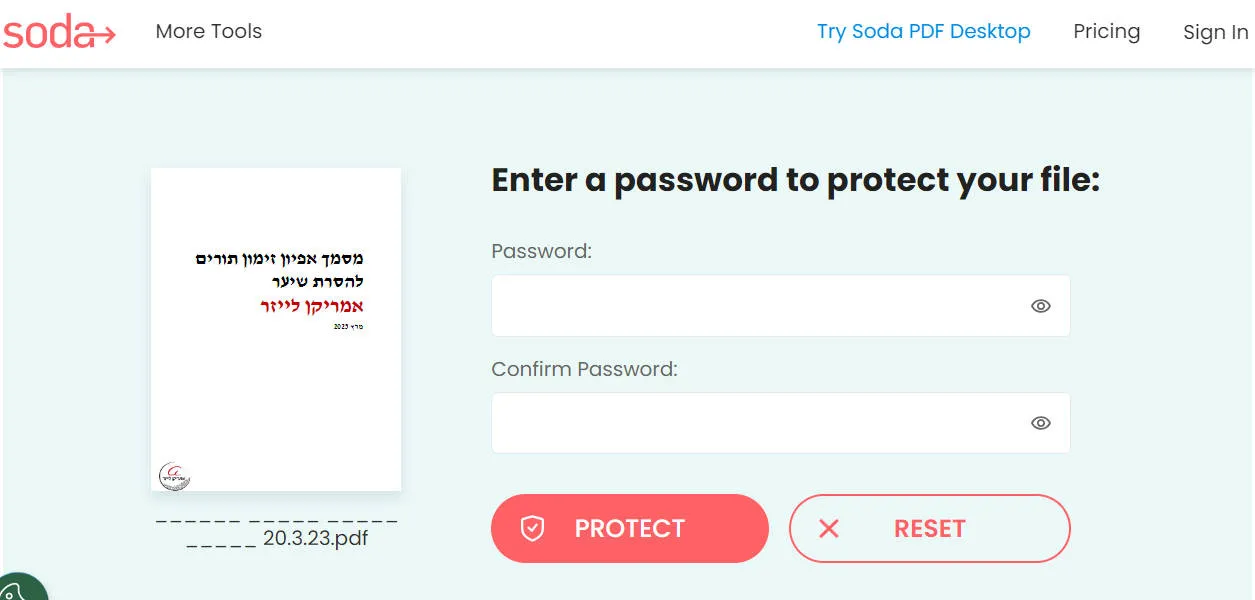 soda pdf online pdf protector