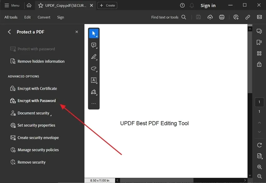 密碼保護 pdf windows 在 adobe acrobat 中選擇使用密碼加密選項