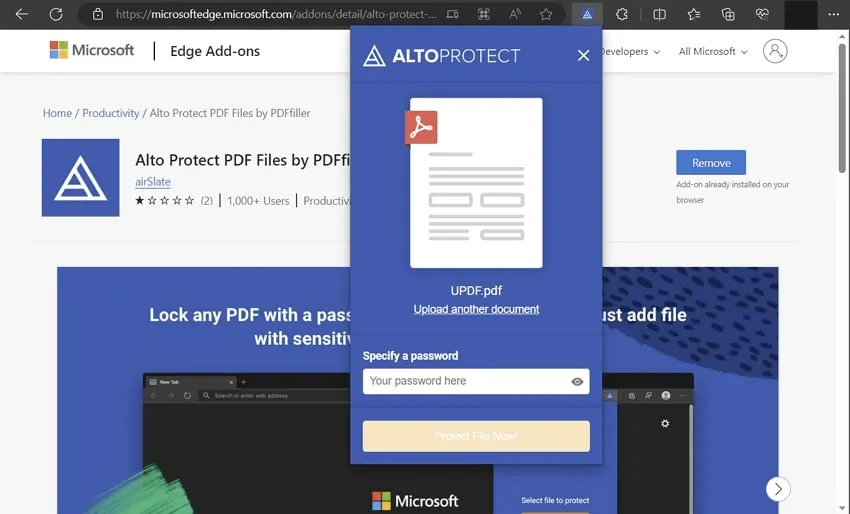 password protect pdf windows password protect the file in microsoft edge