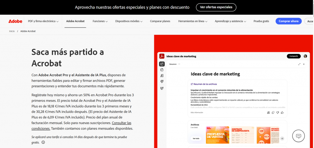 programas para unir pdf Adobe Acrobat para escritorio