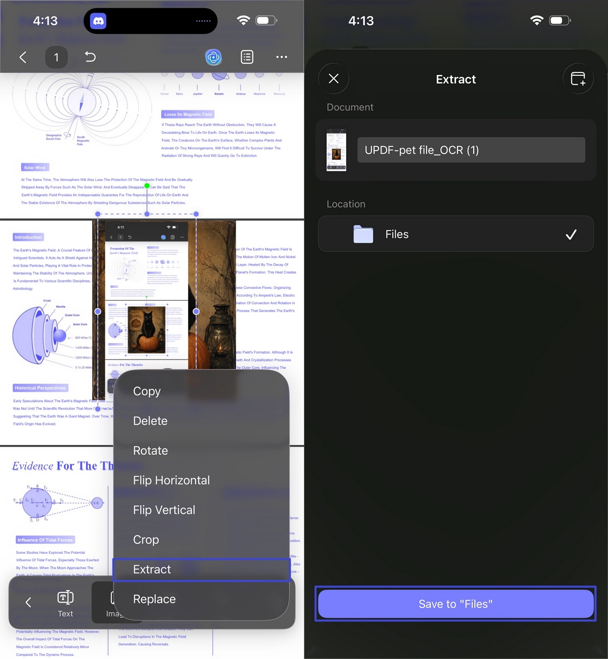select pdf image to extract