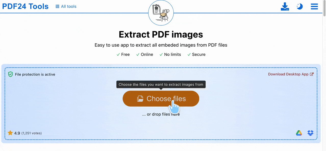 pdf24 tools extract pdf images