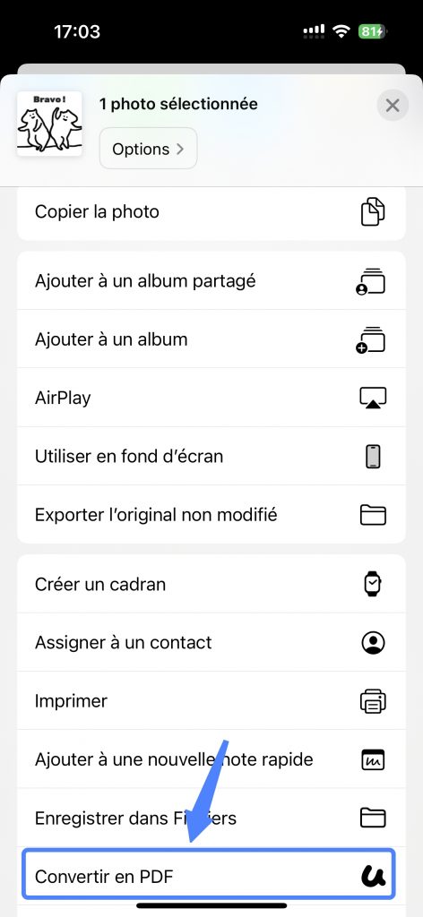 convertir heic en pdf sur ios