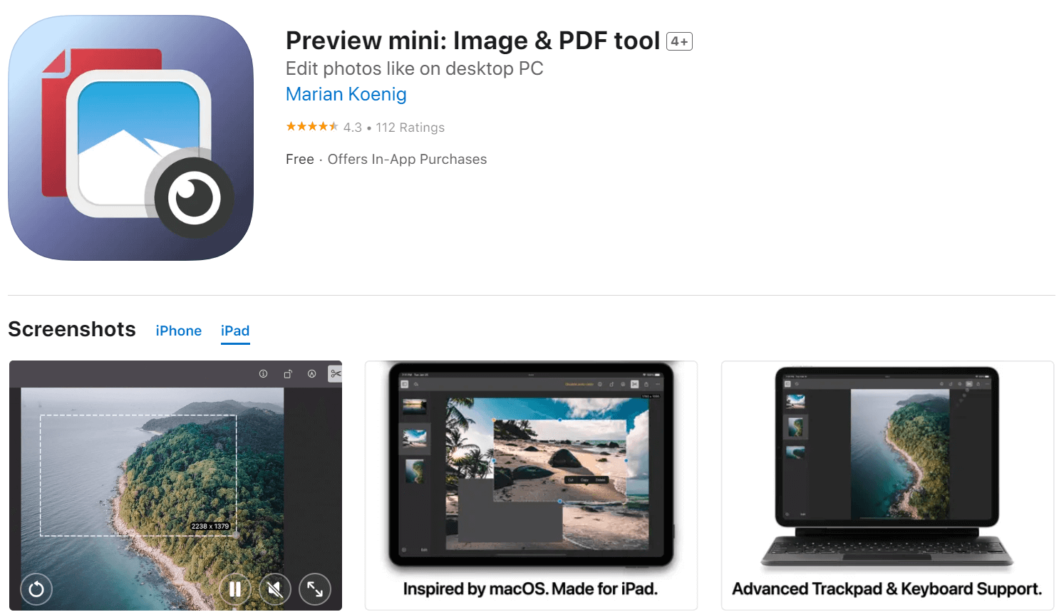 PDF-Viewer iPad Preview mini für iPad