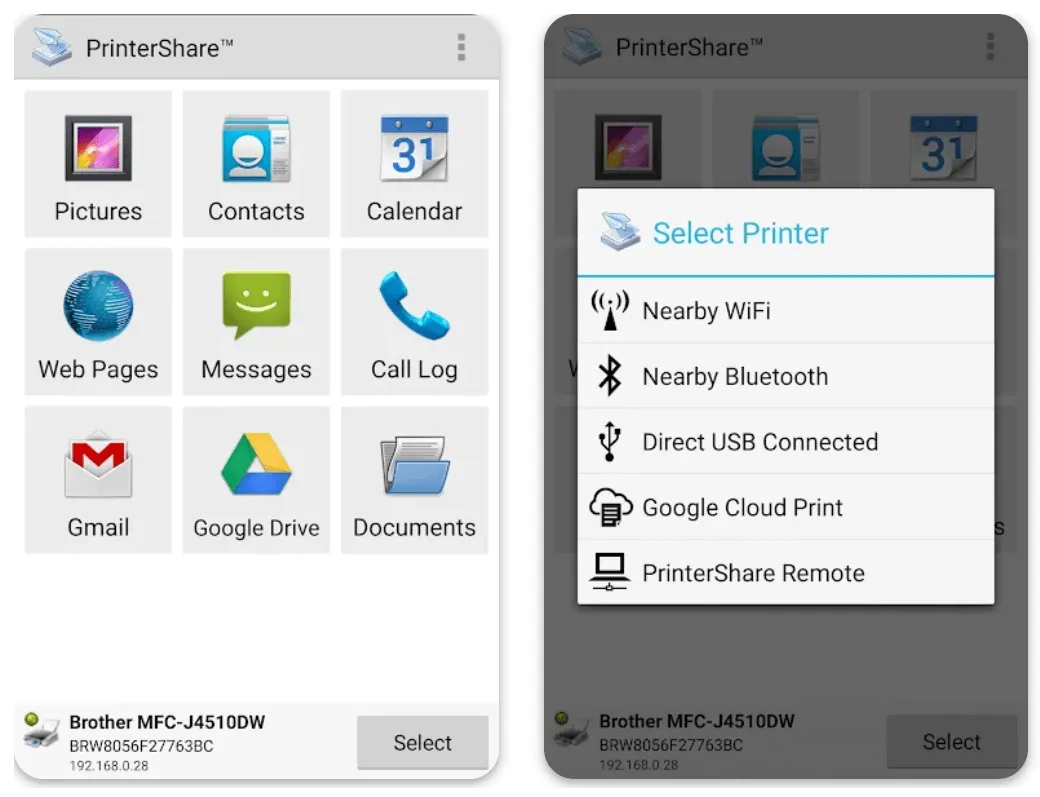 pdf printer android printshare mobile print