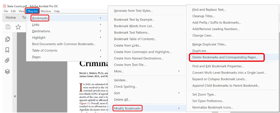 delete bookmarks pdf remove bookmarks adobe