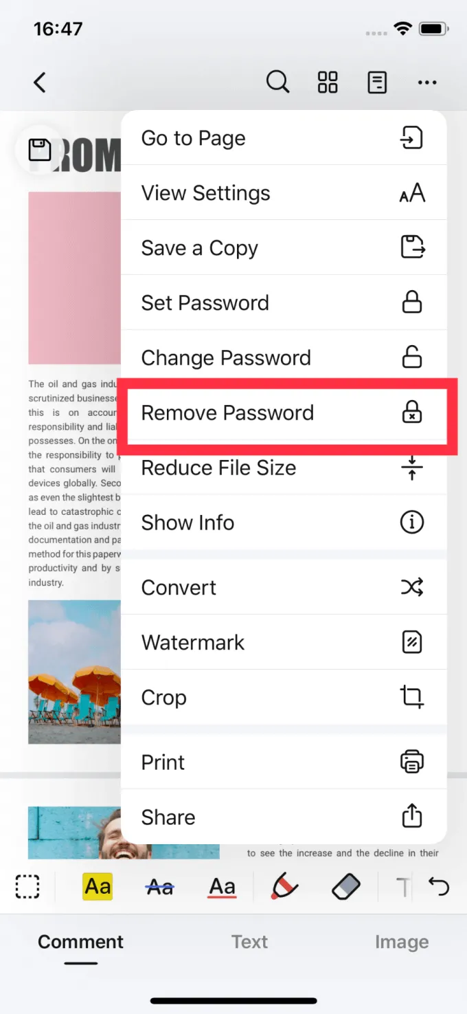 iphone pdf password remover pdfelement