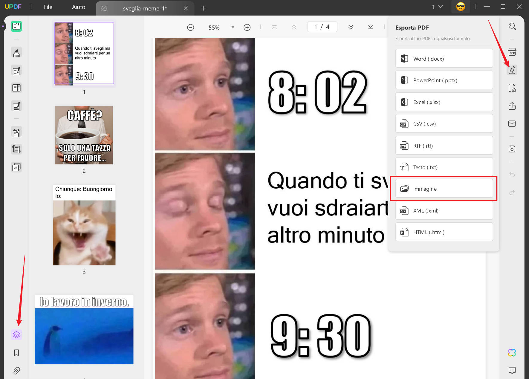Unire le immagini in PDF