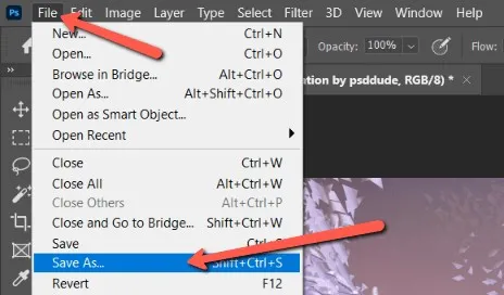 save as a pdf in photoshop go to file in pdf in photoshop