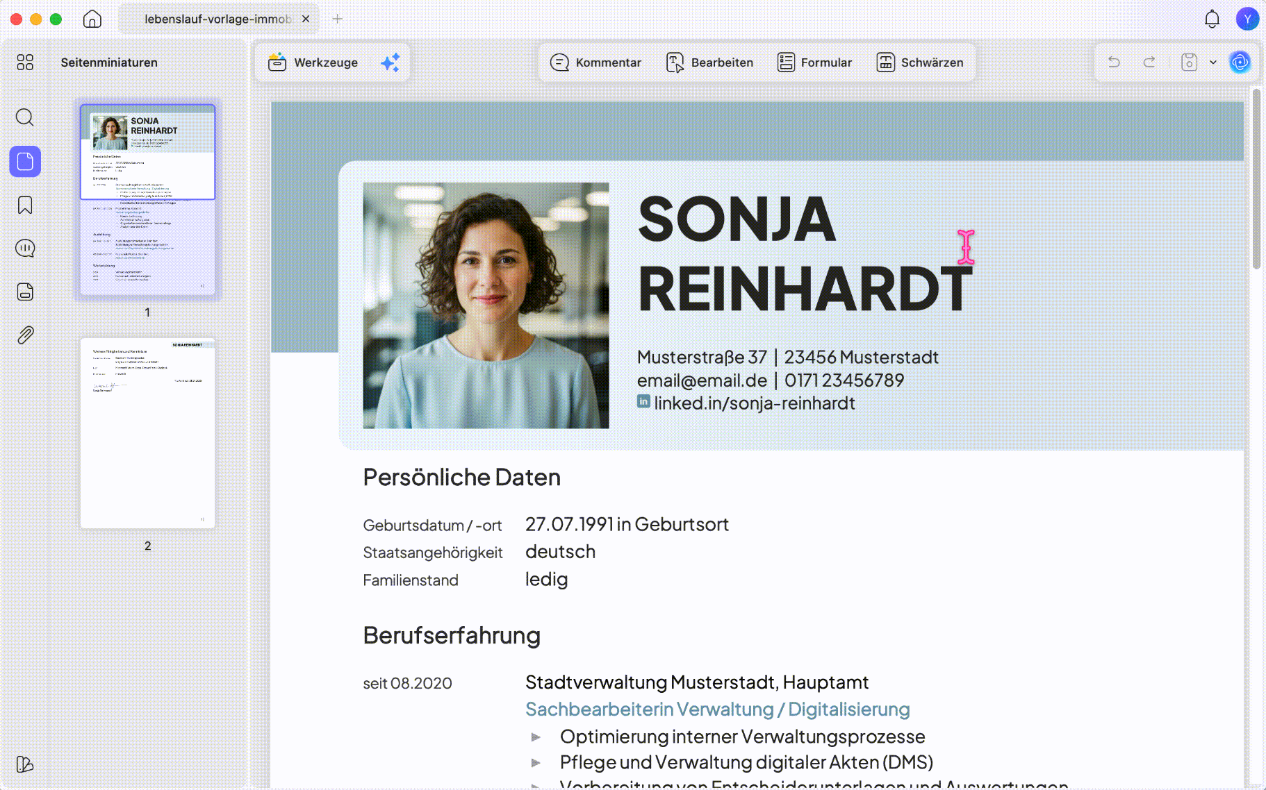 PDF über einen Link teilen, ohne die Größe zu reduzieren