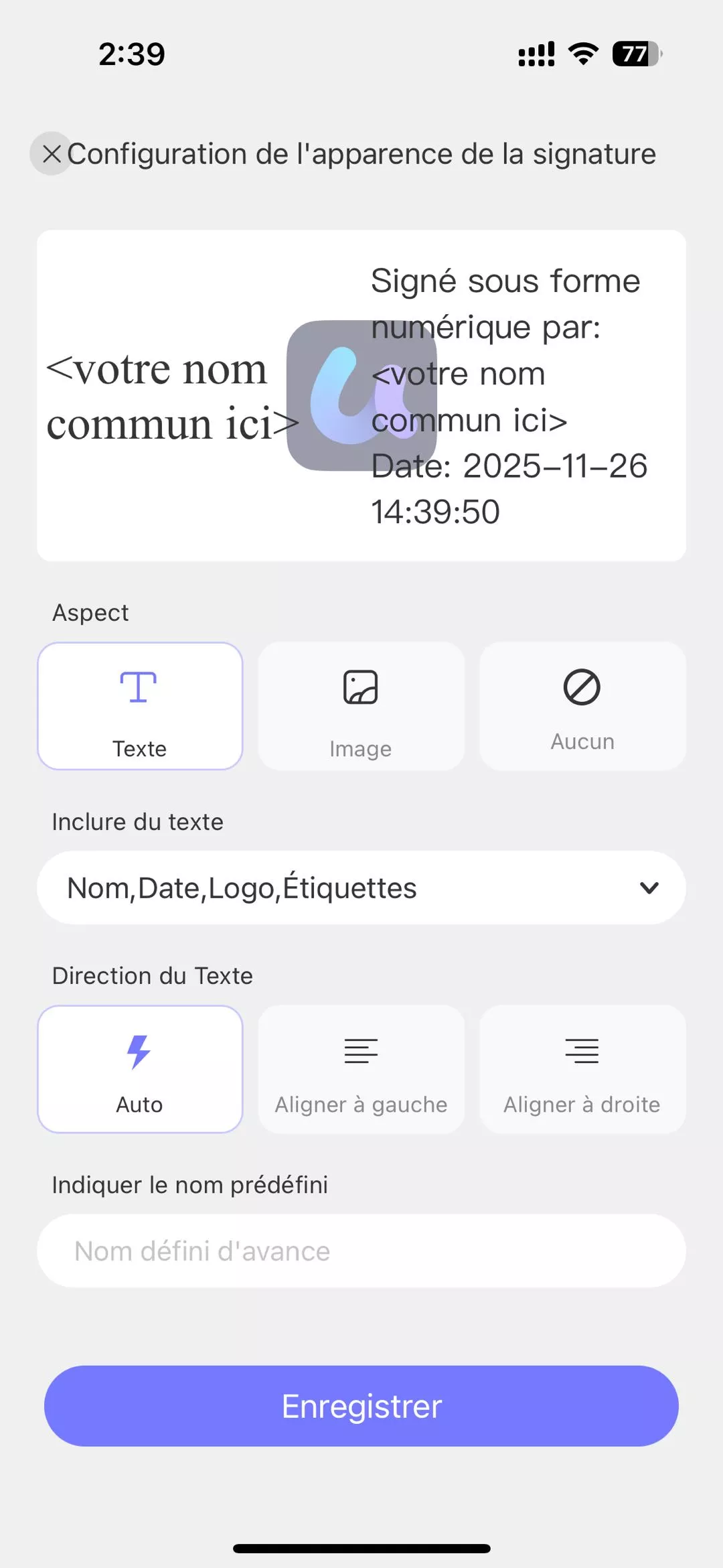 Personnaliser l'apparence