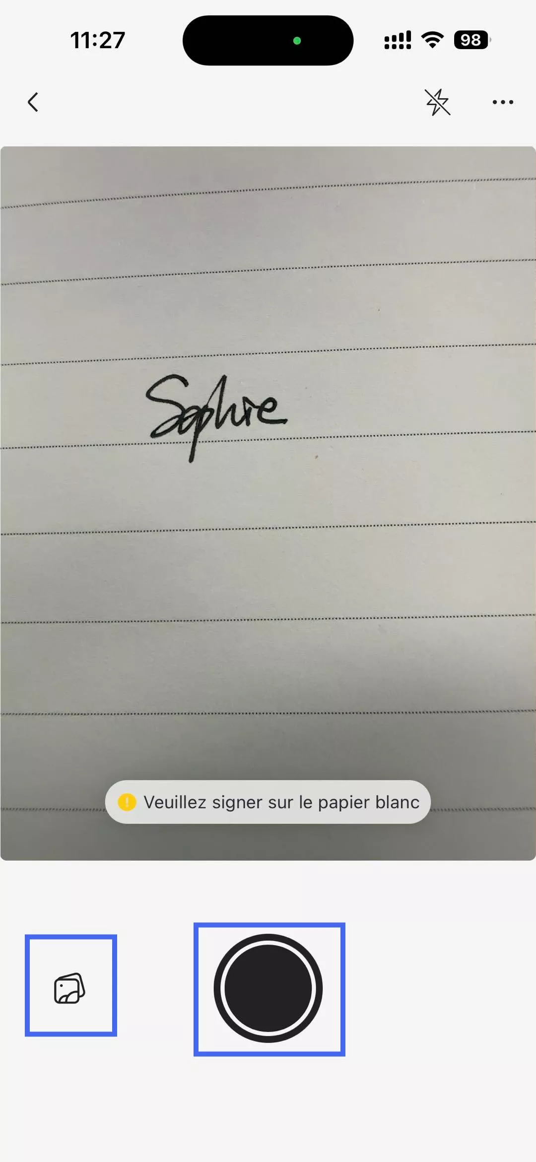 numérisez votre signature manuscrite