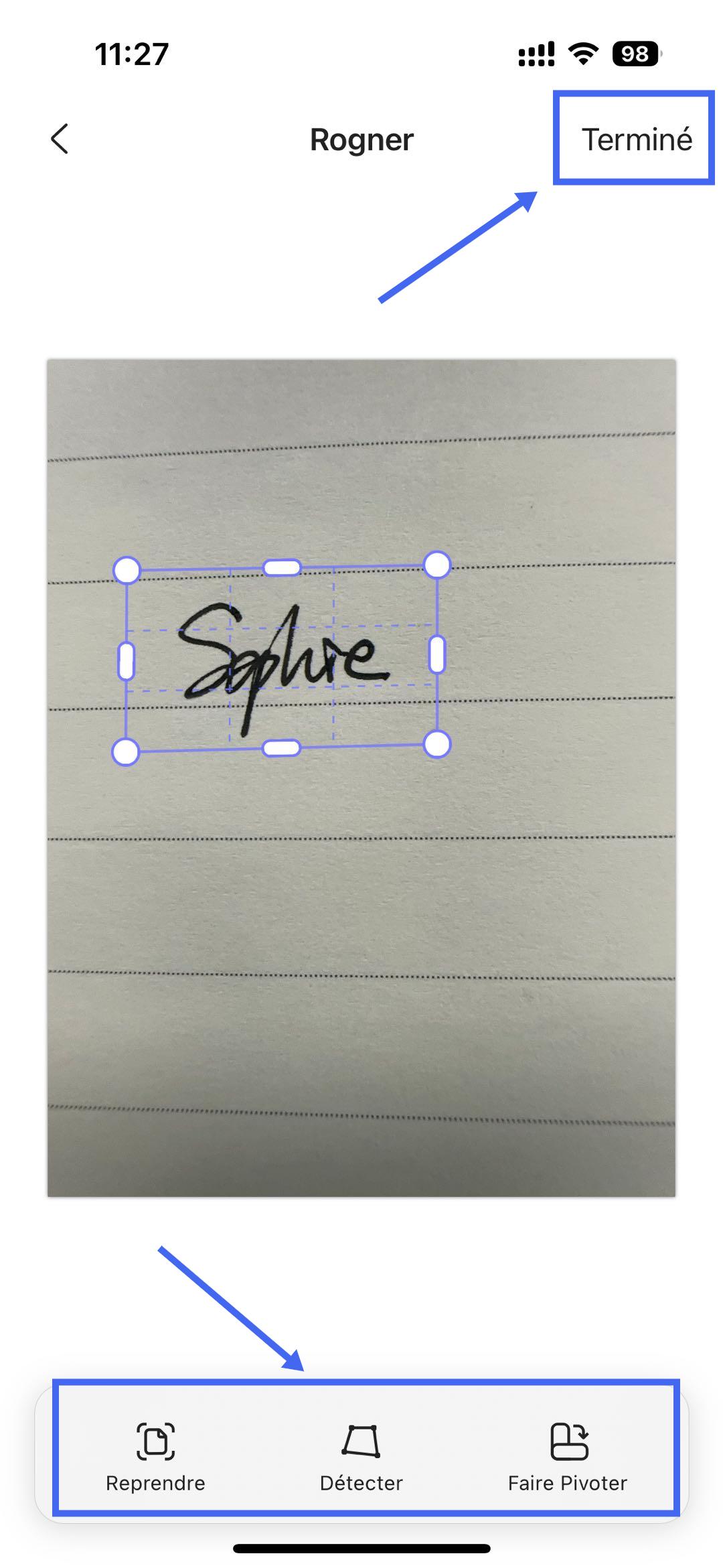 Ajuster manuellement l'image de signature