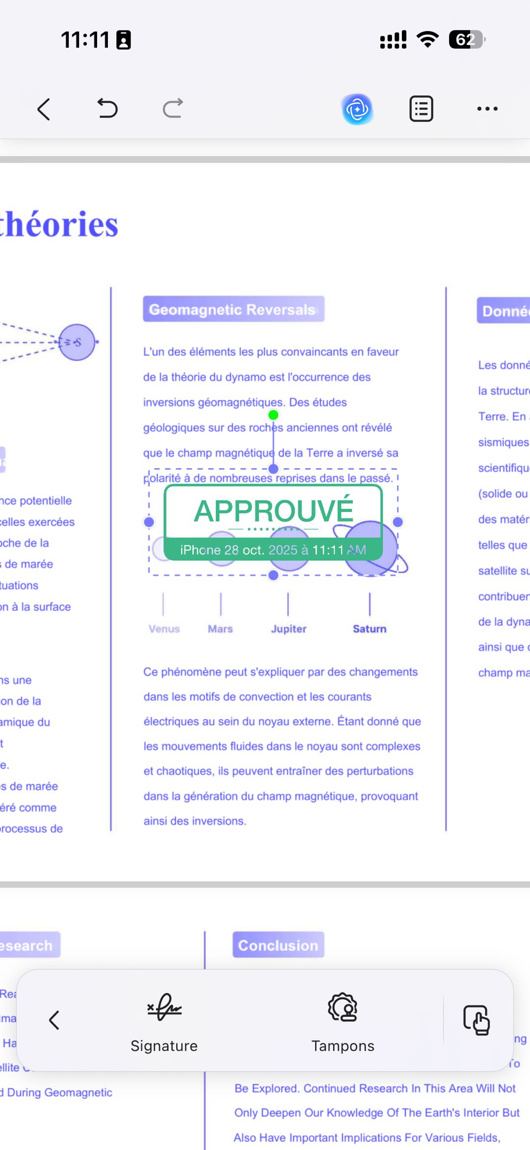 sélectionner des timbres ios
