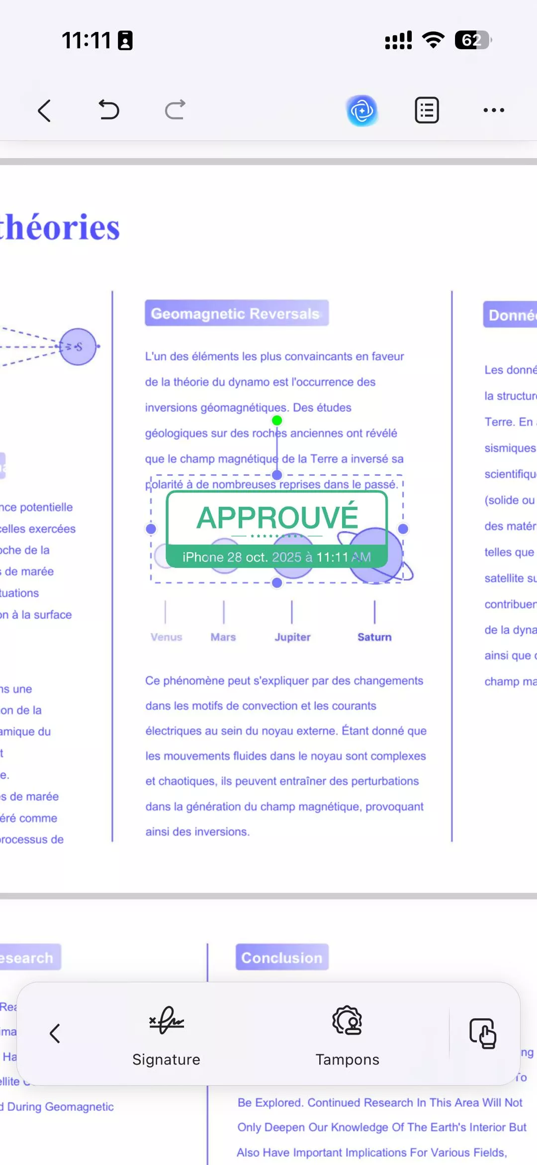 sélectionner des timbres ios