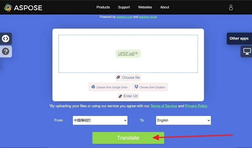 translate pdf chinese to english press the translate button aspose